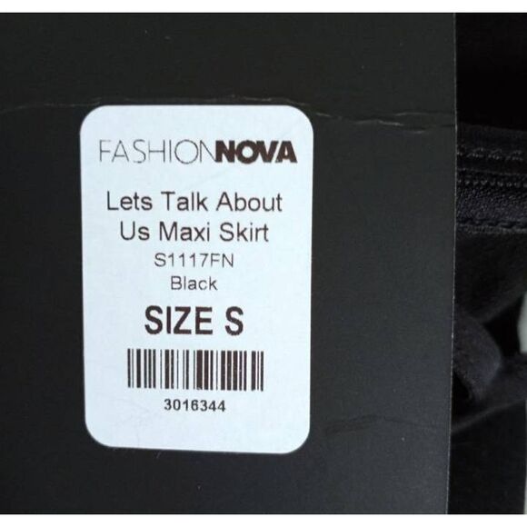 FASHION NOVA LET'S TALK ABOUT US BLACK MAXI SKIRT SZ.S NWT. - Picture 8 of 9